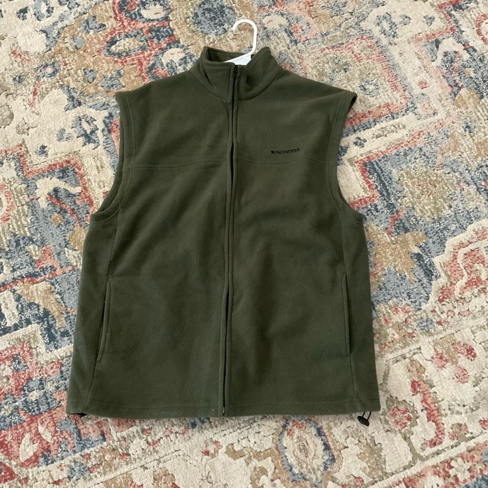 Winchester Fleece Vest Olive Green Large Mens Outdoor Hunting Shooting - Picture 3 of 7
